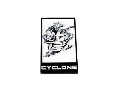 Coyote Badge Shop GT350R Style Cyclone Horse Badges; Black with White Fill (15-17 Mustang V6)