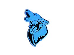 Coyote Badge Shop GT500 Style V1 Floating Coyote Badge; Black with Blue Fill (Universal; Some Adaptation May Be Required)