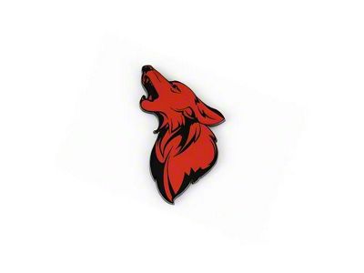 Coyote Badge Shop GT500 Style V1 Floating Coyote Badge; Black with Orange Fill (Universal; Some Adaptation May Be Required)