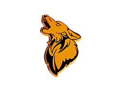 Coyote Badge Shop GT500 Style V1 Floating Coyote Badge; Black with Orange Fury Fill (Universal; Some Adaptation May Be Required)