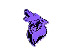 Coyote Badge Shop GT500 Style V1 Floating Coyote Badge; Black with Purple Fill (Universal; Some Adaptation May Be Required)