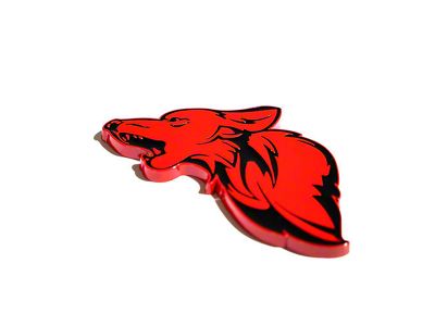 Coyote Badge Shop GT500 Style V1 Floating Coyote Badge; Black with Red (Universal; Some Adaptation May Be Required)