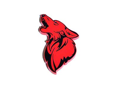 Coyote Badge Shop GT500 Style V1 Floating Coyote Badge; Black with Ruby Red Fill (Universal; Some Adaptation May Be Required)