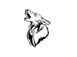Coyote Badge Shop GT500 Style V1 Floating Coyote Badge; Black with White (Universal; Some Adaptation May Be Required)