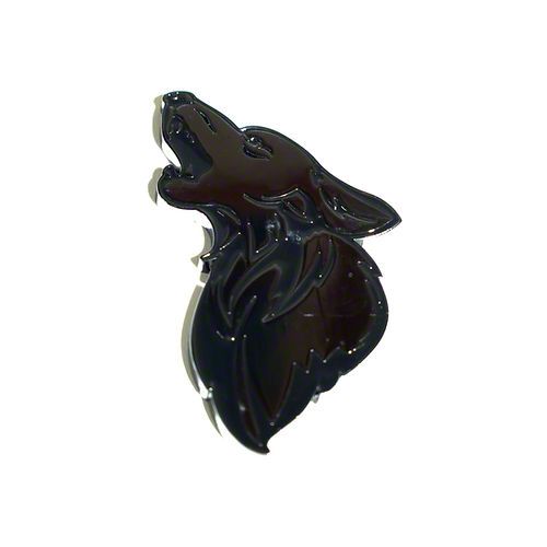 Coyote Badge Shop GT500 Style V1 Floating Coyote Badge; Gunmetal with Black Fill (Universal; Some Adaptation May Be Required)