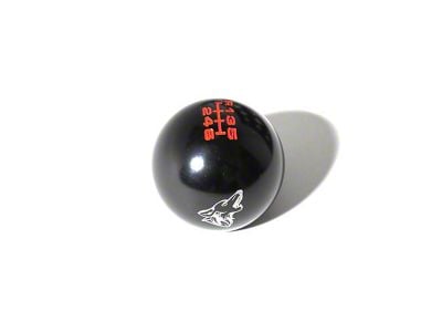Coyote Badge Shop Metal 6-Speed Shift Knob with Coyote Logo; Black/Red (15-25 Mustang GT, Dark Horse)