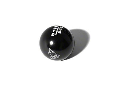 Coyote Badge Shop Metal 6-Speed Shift Knob with Coyote Logo; Black/White (15-25 Mustang GT, Dark Horse)