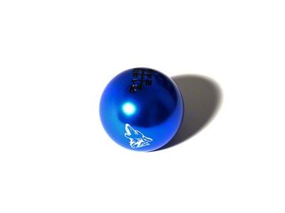 Coyote Badge Shop Metal 6-Speed Shift Knob with Coyote Logo; Blue/Black (15-25 Mustang GT, Dark Horse)