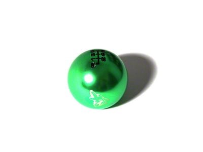 Coyote Badge Shop Metal 6-Speed Shift Knob with Coyote Logo; Green/Black (15-25 Mustang GT, Dark Horse)