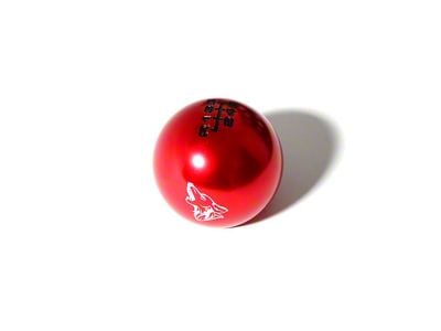 Coyote Badge Shop Metal 6-Speed Shift Knob with Coyote Logo; Red/Black (15-25 Mustang GT, Dark Horse)