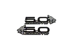 Coyote Badge Shop S550 Style V4 Coyote Fender Badges; Black with Grey Fill (15-26 Mustang GT, Dark Horse)