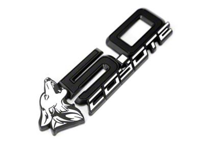 Coyote Badge Shop S650 Style V4 Coyote Fender Badges; Black with White Fill (15-26 Mustang GT, Dark Horse)