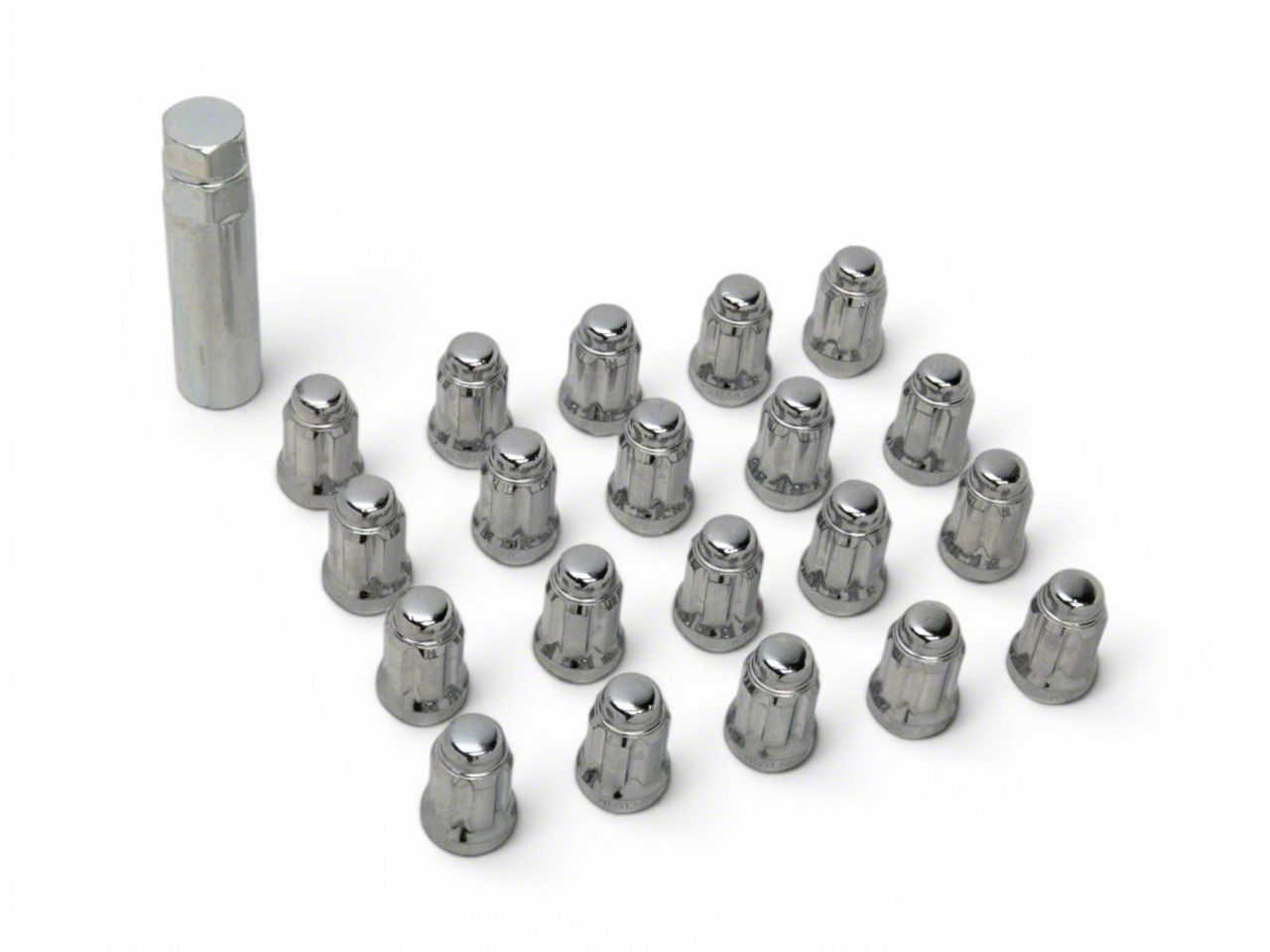 pv　NISHIUCSSpirit 14-150 20.4 ＋15-135 Challenger Chrome 6-Spline Lug Nut Kit; 14mm x 1.5; Set of 20 (08