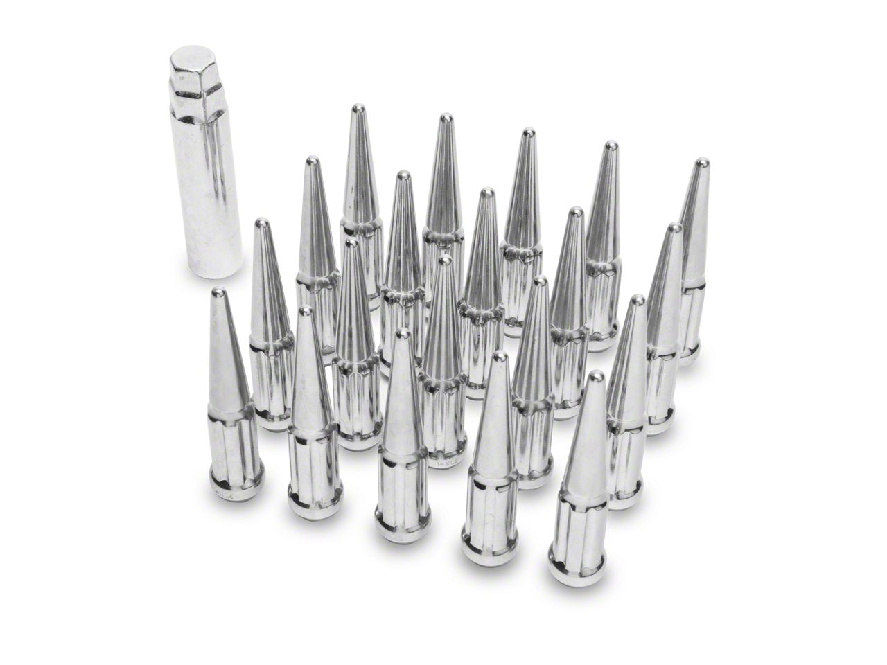 Challenger Chrome Spike Lug Nut Kit; 14mm x 1.5; Set of 20 (0823