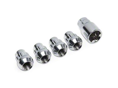 Locks with Key for Chrome Acorn Lug Nuts; 14mm x 1.5 (08-23 Challenger)