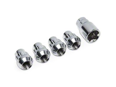 Locks with Key for Chrome Acorn Lug Nuts; 14mm x 1.5 (08-23 Challenger)