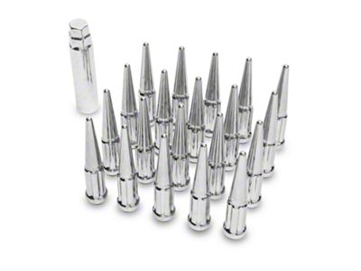 Chrome Spike Lug Nut Kit; 14mm x 1.5; Set of 20 (06-23 Charger)