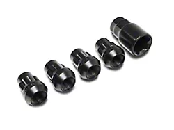 Locks with Key for Black Acorn Lug Nuts; 14mm x 1.5 (06-23 Charger)