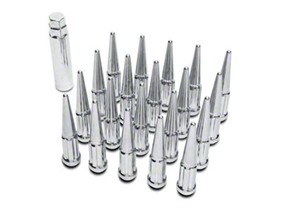 Chrome Spike Lug Nut Kit; 14mm x 1.5; Set of 20 (15-25 Mustang)