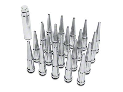 Chrome Spike Lug Nut Kit; 14mm x 1.5; Set of 20 (15-24 Mustang)