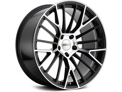 Cray Astoria Gloss Black with Mirror Cut Face Wheel; Front Only; 18x9.5; 56mm Offset (05-13 Corvette C6 Base)