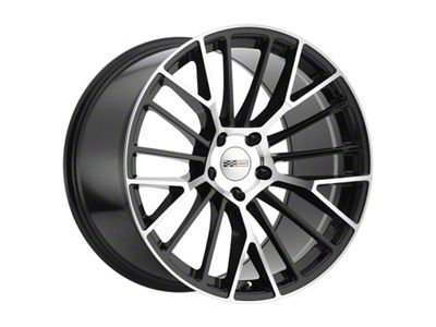 Cray Astoria Gloss Black with Mirror Cut Face Wheel; Rear Only; 20x11; 76mm Offset (14-19 Corvette C7 Grand Sport, Stingray)