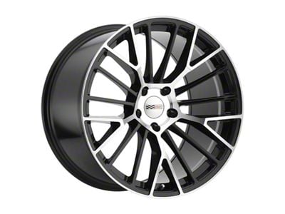 Cray Astoria Gloss Black with Mirror Cut Face Wheel; Rear Only; 20x11; 76mm Offset (97-04 Corvette C5)