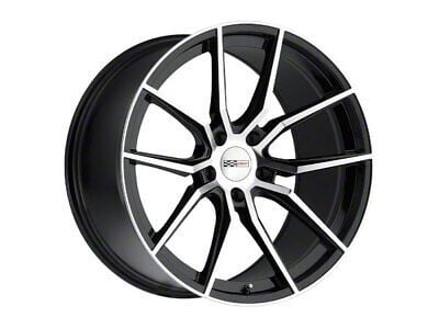 Cray Spider Gloss Black with Mirror Cut Face Wheel; 19x11; 76mm Offset (97-04 Corvette C5)