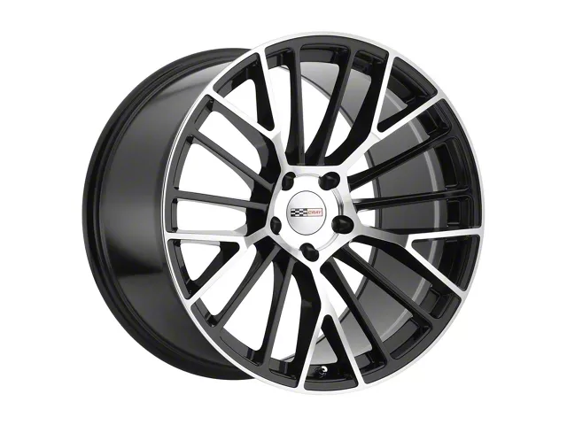 Cray Astoria Gloss Black with Mirror Cut Face Wheel; Rear Only; 19x10.5 (05-13 Corvette C6 Base)