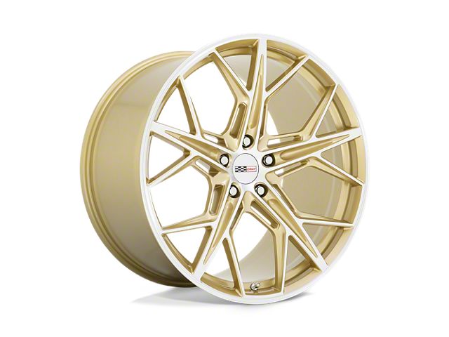 Cray Hammerhead Gloss Gold with Mirror Cut Face Wheel; Rear Only; 21x12 (20-24 Corvette C8, Excluding Z06)