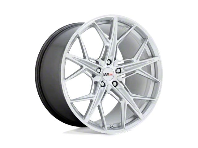 Cray Hammerhead Gloss Silver with Mirror Cut Face Wheel; Front Only; 18x9 (05-13 Corvette C6 Base)