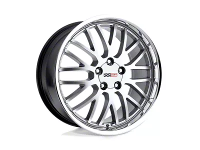 Cray Manta Hyper Silver with Mirror Cut Lip Wheel; 18x9; 50mm Offset (05-13 Corvette C6 Base)