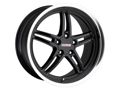 Cray Scorpion Gloss Black with Mirror Cut Lip Wheel; Rear Only; 19x10.5 (97-04 Corvette C5)