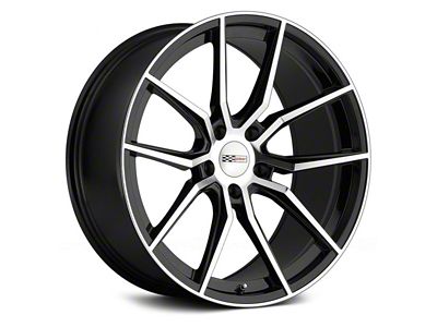 Cray Spider Gloss Black with Mirror Cut Face Wheel; Rear Only; 20x11; 76mm Offset (14-19 Corvette C7 Stingray)