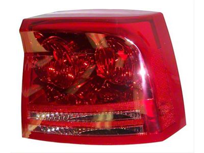 Tail Light; Chrome Housing; Red Lens; Passenger Side (06-08 Charger)