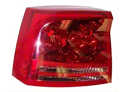 Tail Light; Chrome Housing; Red Lens; Driver Side (06-08 Charger)