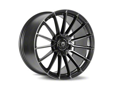 Curva Concepts CFF75 Gloss Black Machined Face with Dark Tint Satin Lacquer Wheel; 19x8.5; 35mm Offset (79-93 Mustang w/ 5-Lug Conversion)