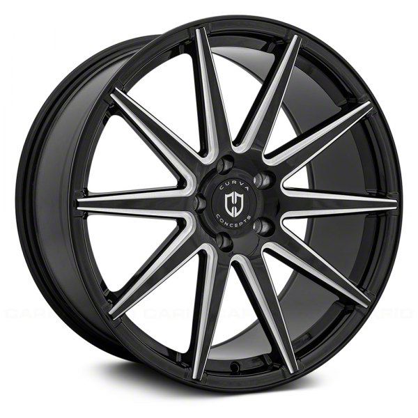 Curva Concepts Camaro C49 Gloss Black Milled Wheel; Rear