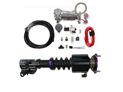 D2 Racing RS Series Coil-Over Kit with Front Air Cups and Gold Tankless Control System (11-23 RWD Challenger)