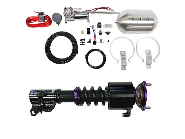 D2 Racing RS Series Coil-Over Kit with Front Air Cups and Silver Control System (08-10 RWD Challenger)