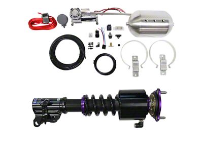 D2 Racing RS Series Coil-Over Kit with Front Air Cups and Silver Control System (11-23 RWD Charger)