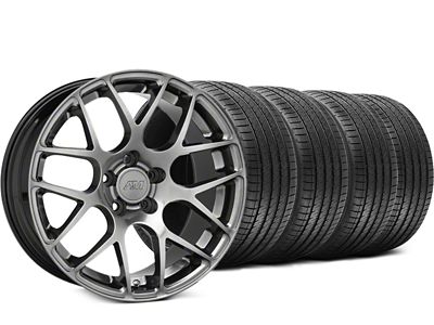 AMR Dark Stainless Wheel and Sumitomo Maximum Performance HTR Z5 Tire Kit; 18x8 (05-14 Mustang)