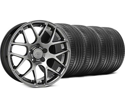 AMR Dark Stainless Wheel and Sumitomo Maximum Performance HTR Z5 Tire Kit; 18x8 (94-04 Mustang)