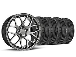 Staggered AMR Dark Stainless Wheel and Sumitomo Maximum Performance HTR Z5 Tire Kit; 19x8.5/10 (05-14 Mustang)