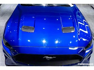Darwin Pro Aero Hood Vents; Carbon Fiber (18-23 Mustang GT, EcoBoost)