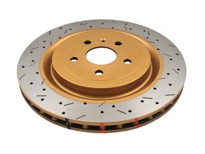 DBA 4000 Series XS Gold Cross Drilled and Slotted Rotor; Rear (10-15 Camaro SS; 12-23 Camaro ZL1)