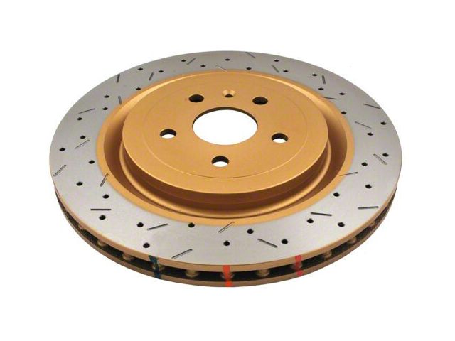 DBA 4000 Series XS Gold Cross Drilled and Slotted Rotor; Rear (10-15 Camaro SS; 12-23 Camaro ZL1)