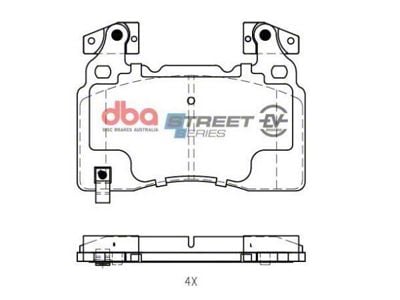 DBA Street Series EV Ceramic Brake Pads; Front Pair (16-24 Camaro SS w/ 4-Piston Front Calipers)