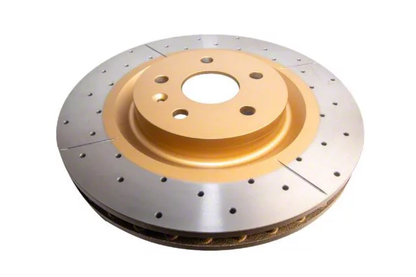 DBA 19+ Chevrolet Camaro ZL1 (w/ NAS Nuts) 5000 Series Cross Drilled & Dimpled KP Brake Rotor main image 1