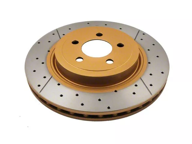 DBA Street Series XGold Cross Drilled and Slotted Rotor; Front (09-16 Challenger R/T, R/T Plus; 15-23 Challenger SRT 392, SRT Hellcat)